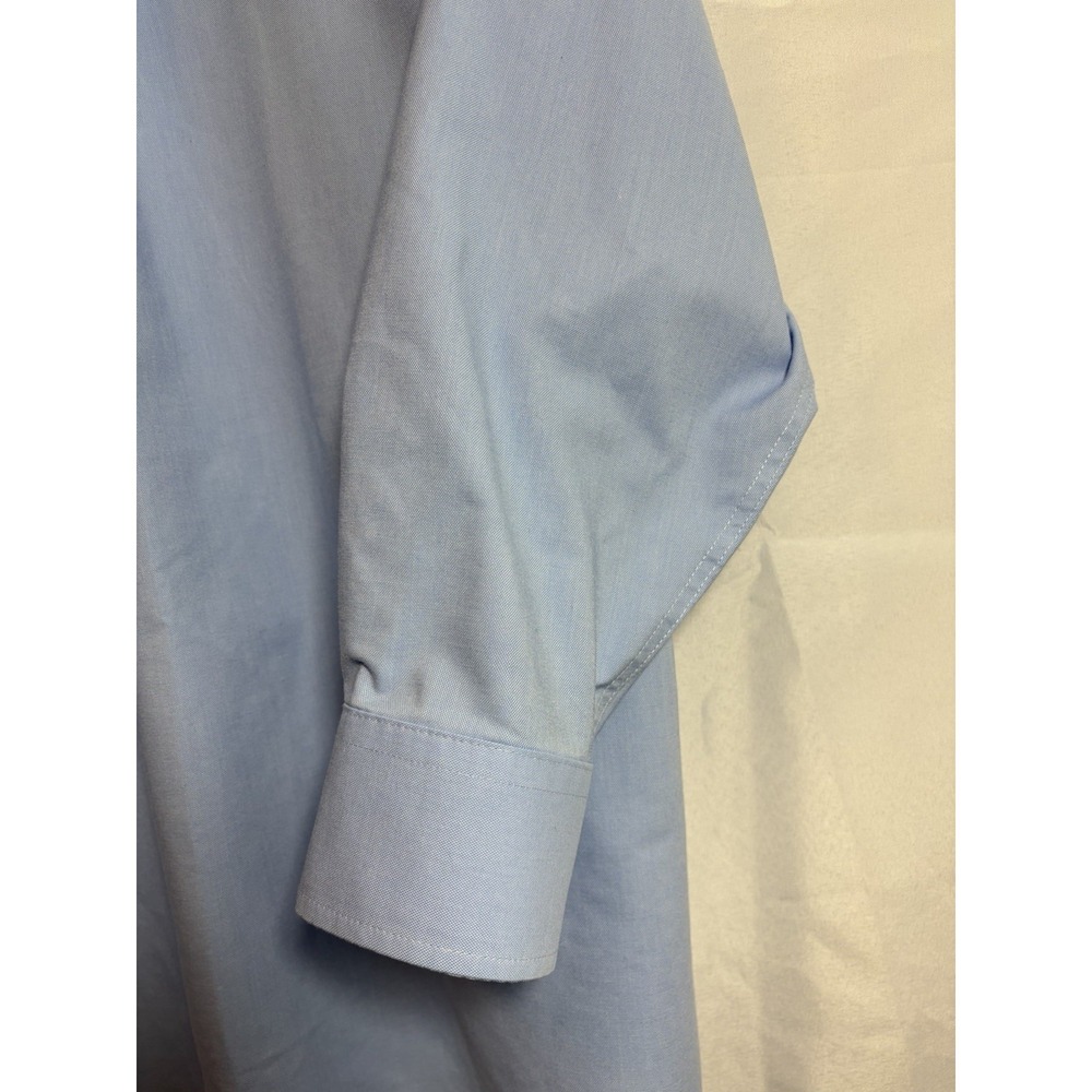 Stafford Coolmax Dress Shirt Men XL 17-17.5 34-35 Regular Fit Long Sleeve Blue - Picture 6 of 13